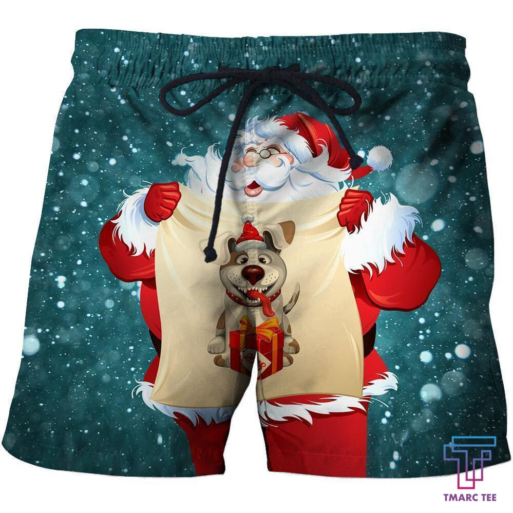 All Over Printed Santa Ugly Christmas and Shorts