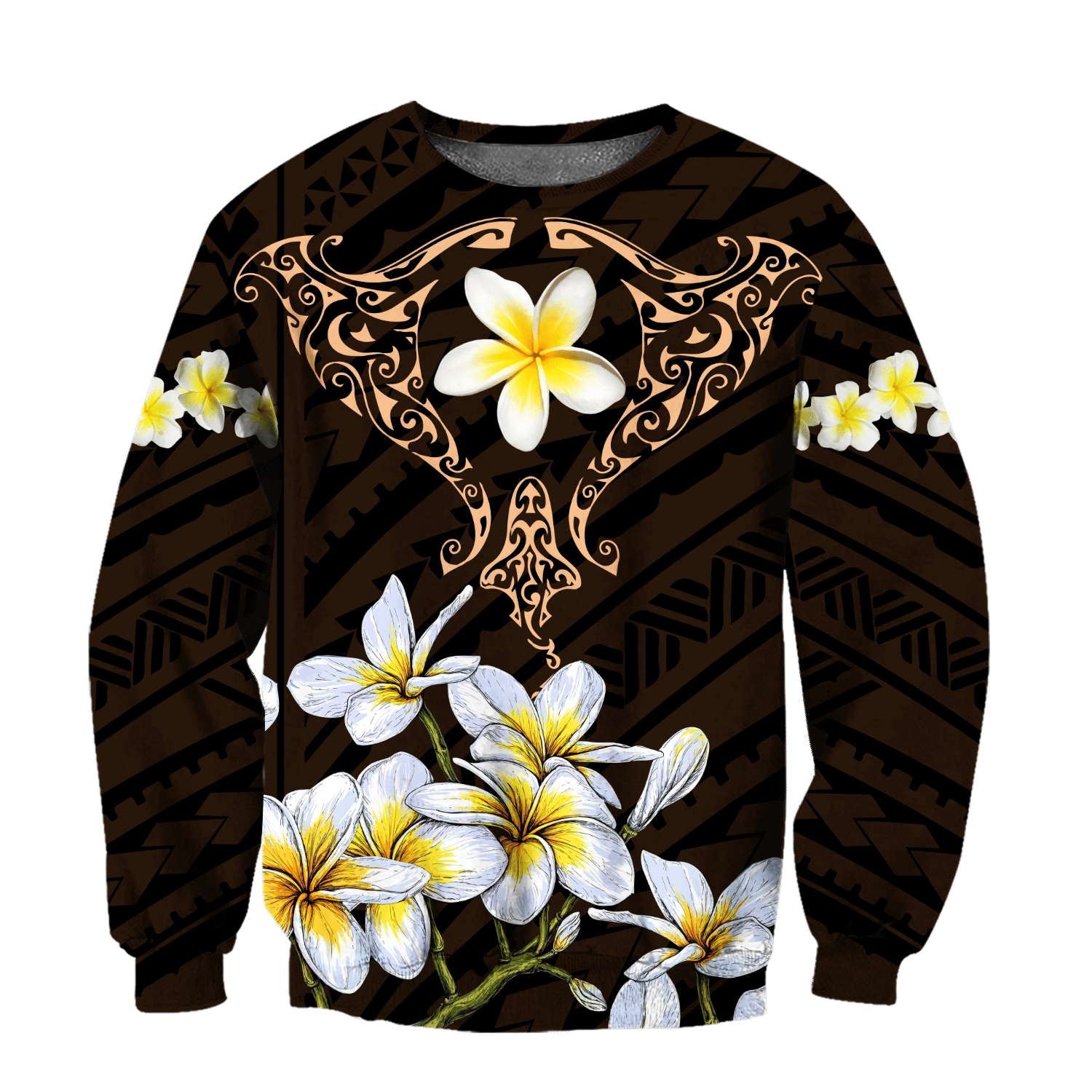 Amazing Polynesian Beautiful Ray And Frangipani Tattoo Unisex Deluxe Hoodie ML