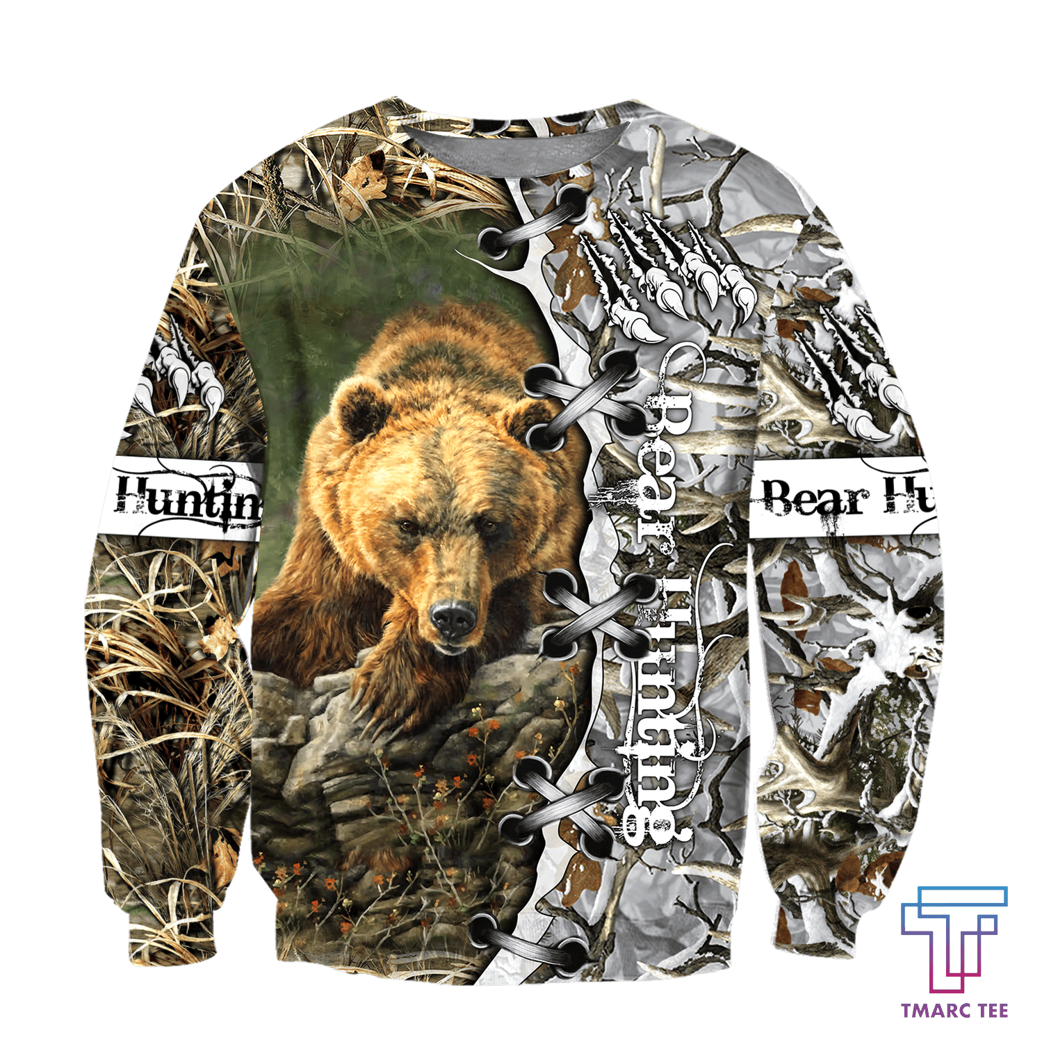 BEAR HUNTING CAMO D ALL OVER PRINTED SHIRTS FOR MEN AND WOMEN Pi PL