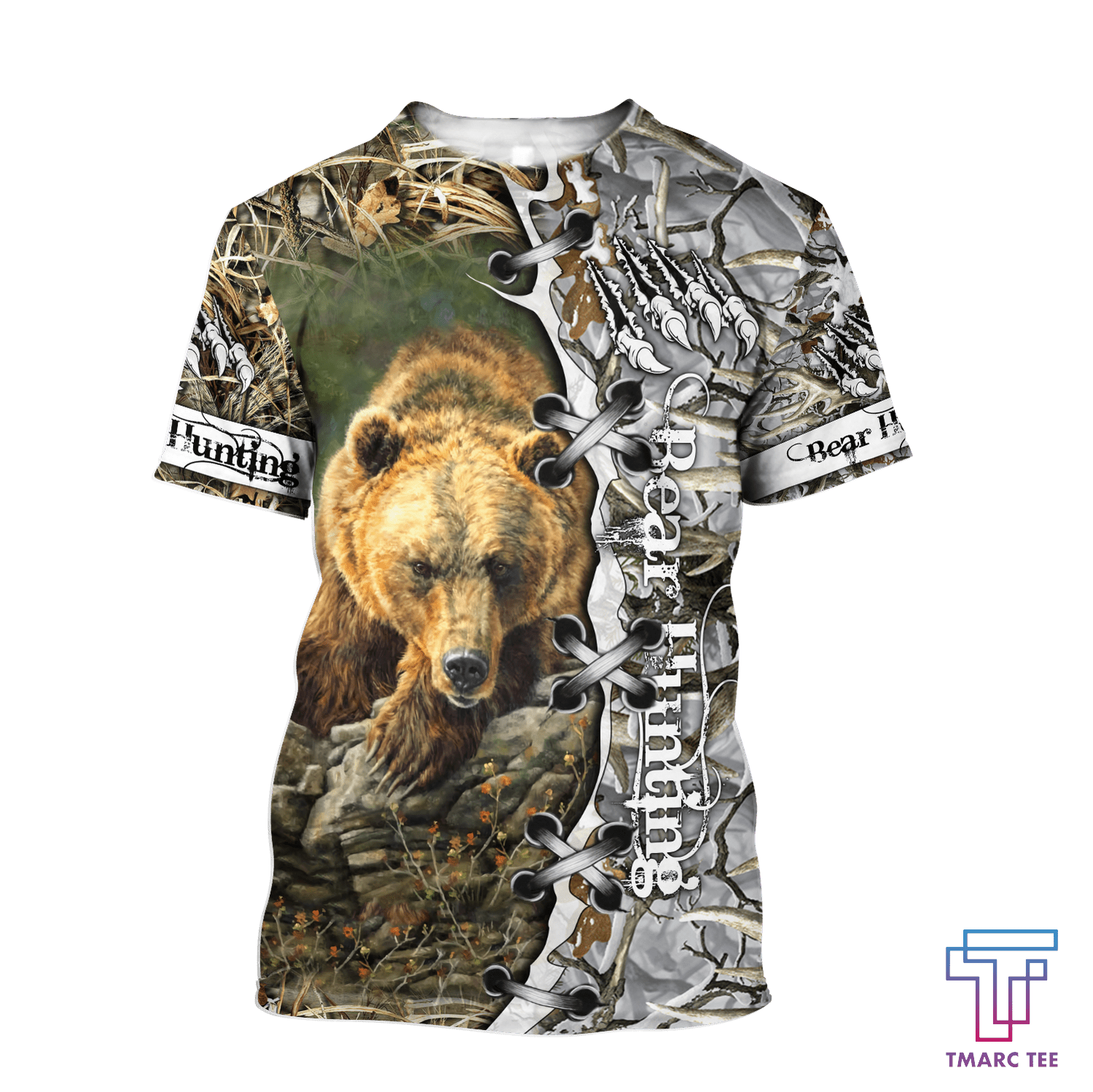 BEAR HUNTING CAMO 3D ALL OVER PRINTED SHIRTS FOR MEN AND WOMEN Pi PL