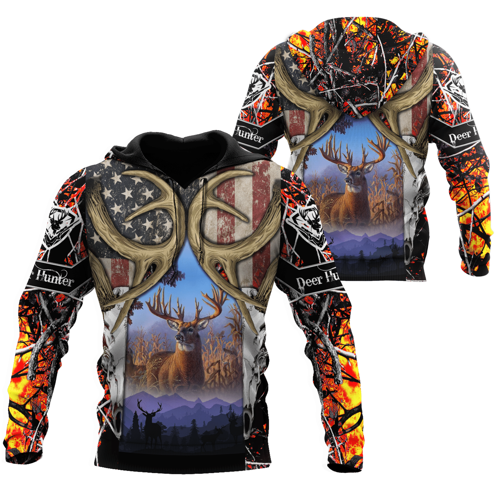 America Flag Hunting Deer Unisex Shirts DA