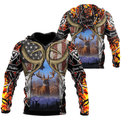 America Flag Hunting Deer Unisex Shirts DA