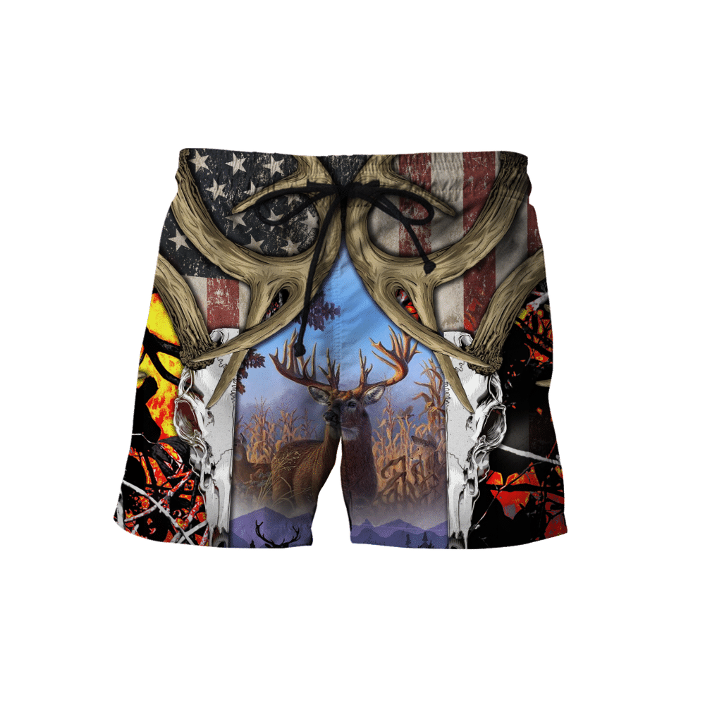 America Flag Hunting Deer Unisex Shirts DA