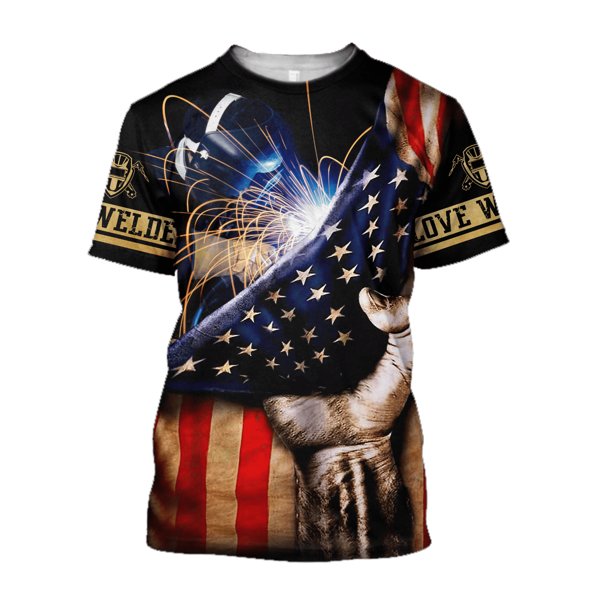 America Flag Welder Man Unisex Shirts