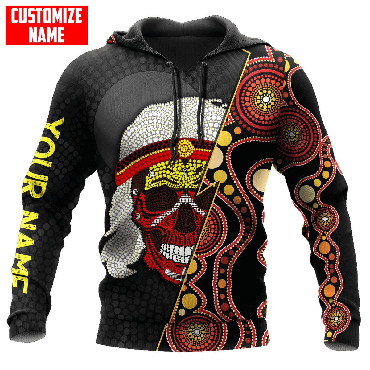 Aboriginal Flag Skull Indigenous Personalized Name Shirts