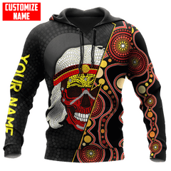 Aboriginal Flag Skull Indigenous Personalized Name Shirts