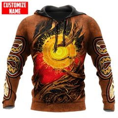 Aboriginal Flag Snake Leather Scratched Leather Pattern Custom name shirts