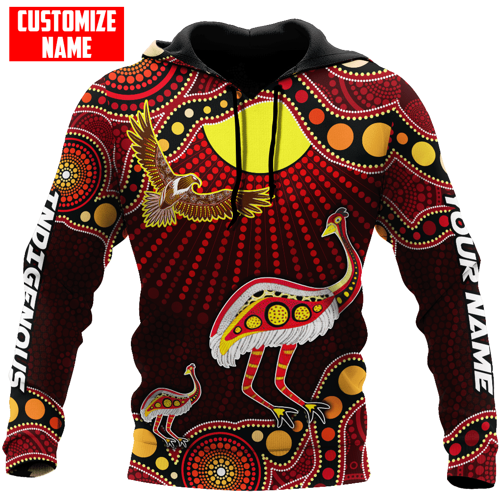 Australian Aboriginal Emu and Eagle Custom name D All over printed shirts