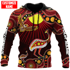 Australian Aboriginal Emu and Eagle Custom name D All over printed shirts