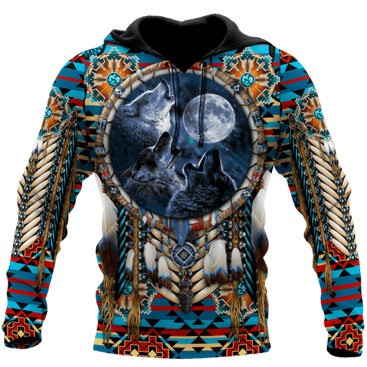 Premium All Over Print Native American Wolves Shirts MEI