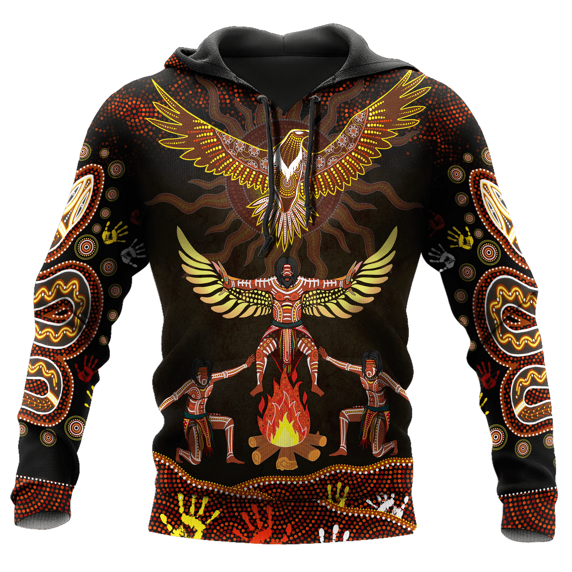 Aboriginal Indigenous Eagle Dancing Under The Sun Printed Shirts