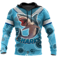 Aboriginal Shark Blue Ocean Circle Dot shirts