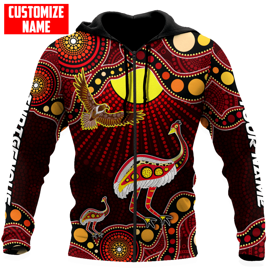 Australian Aboriginal Emu and Eagle Custom name D All over printed shirts