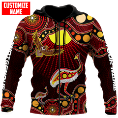 Australian Aboriginal Emu and Eagle Custom name D All over printed shirts