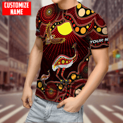 Australian Aboriginal Emu and Eagle Custom name D All over printed shirts