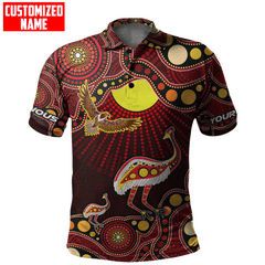 Australian Aboriginal Emu and Eagle Custom name D All over printed shirts