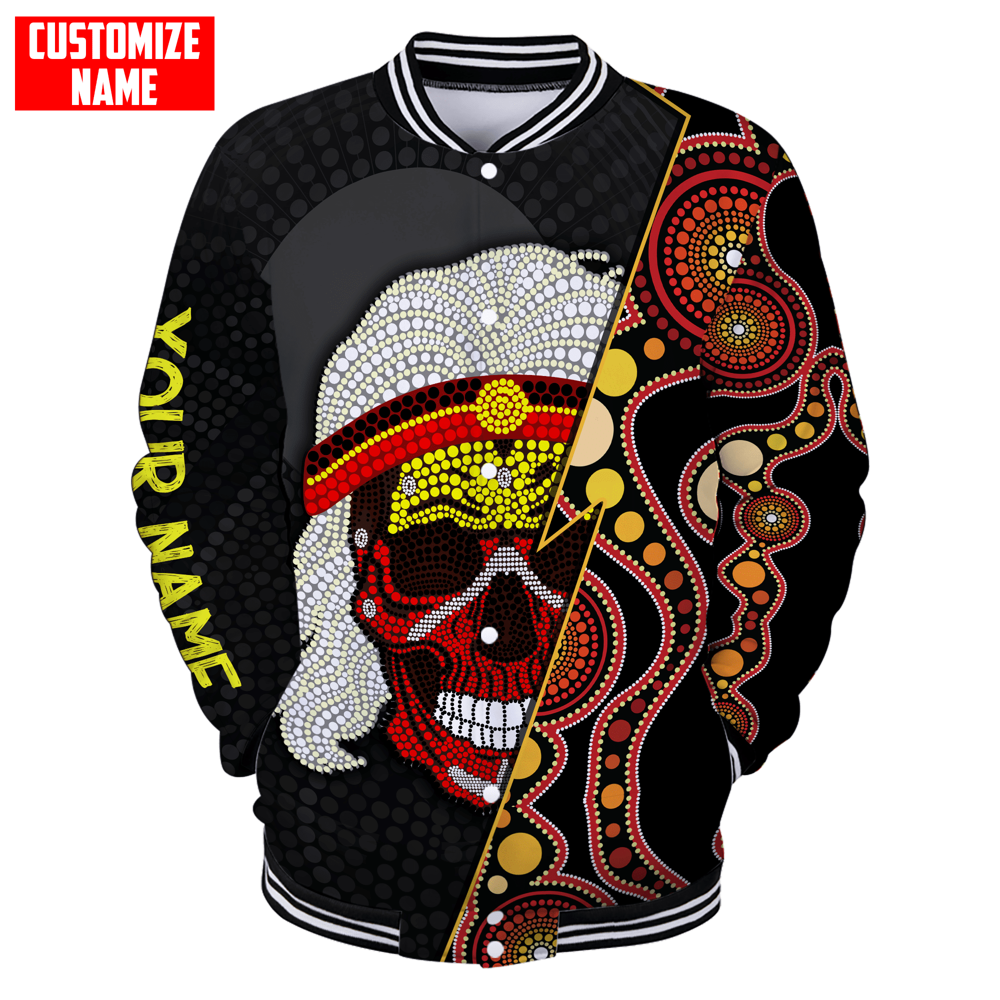 Aboriginal Flag Skull Indigenous Personalized Name Shirts