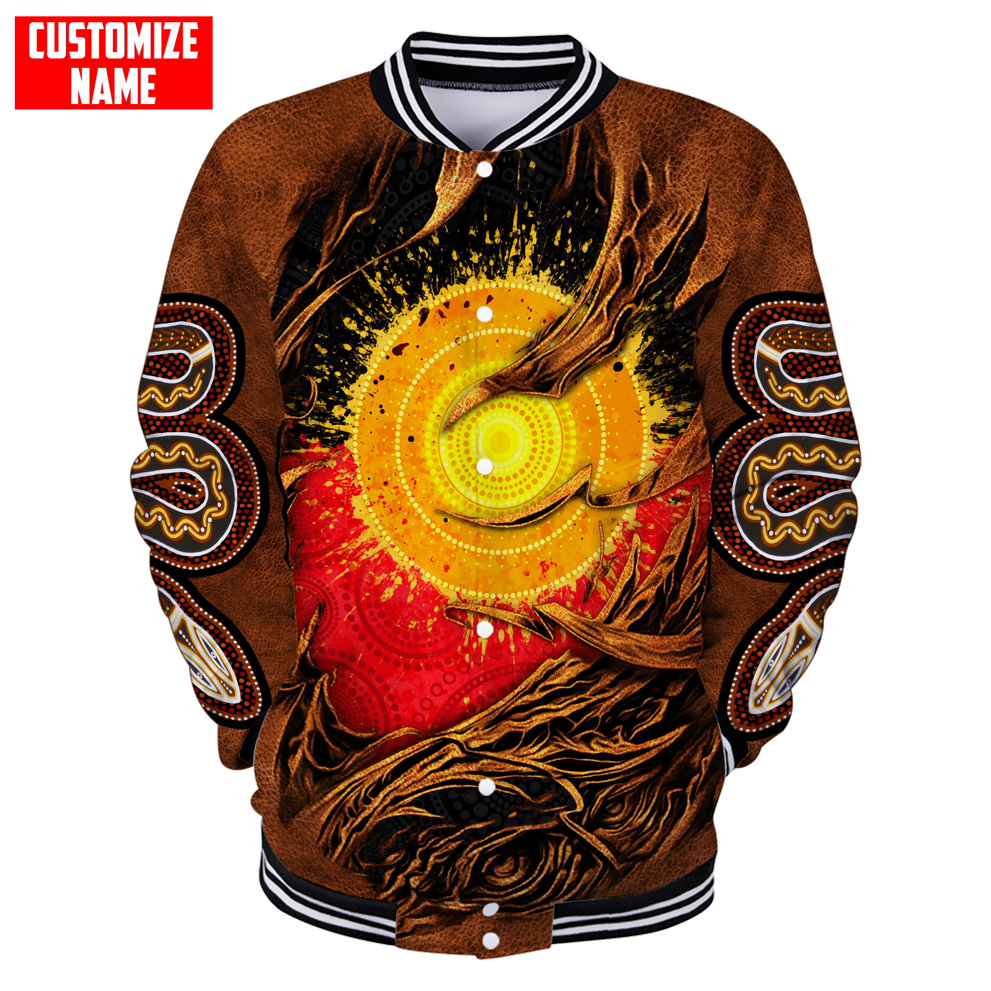 Aboriginal Flag Snake Leather Scratched Leather Pattern Custom name shirts