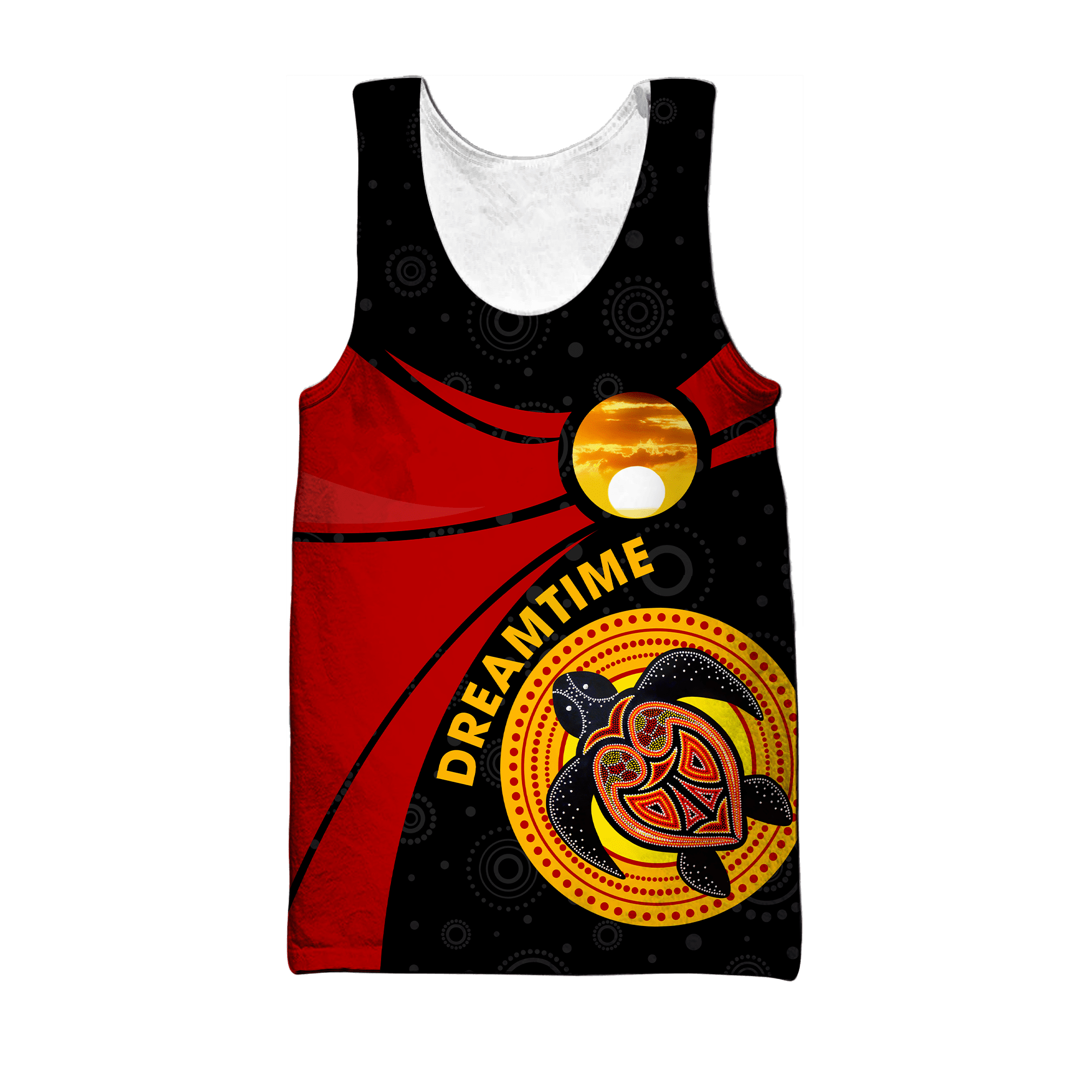 Aboriginal Turtle Dreamtime Red Sun Custom name shirts