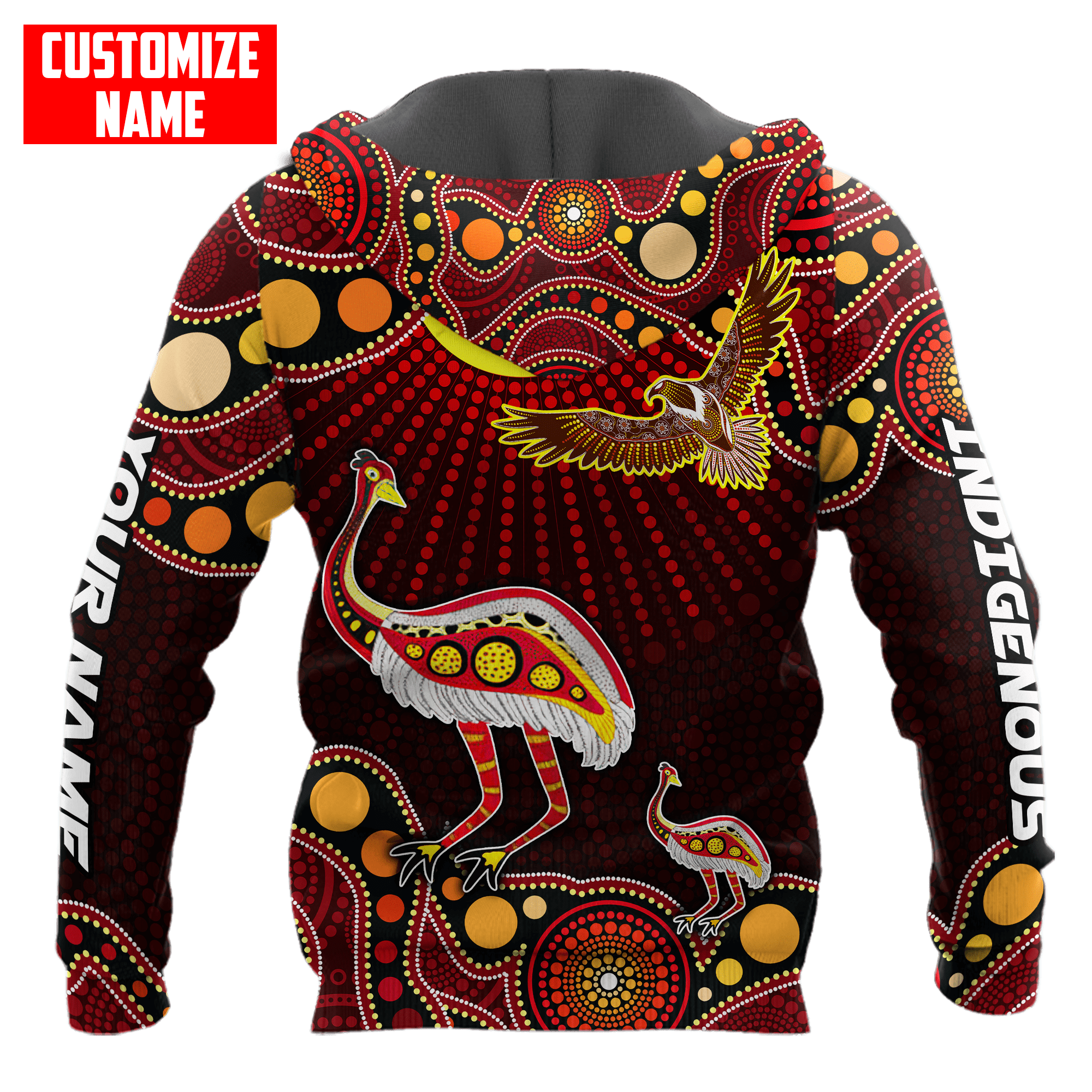 Australian Aboriginal Emu and Eagle Custom name D All over printed shirts