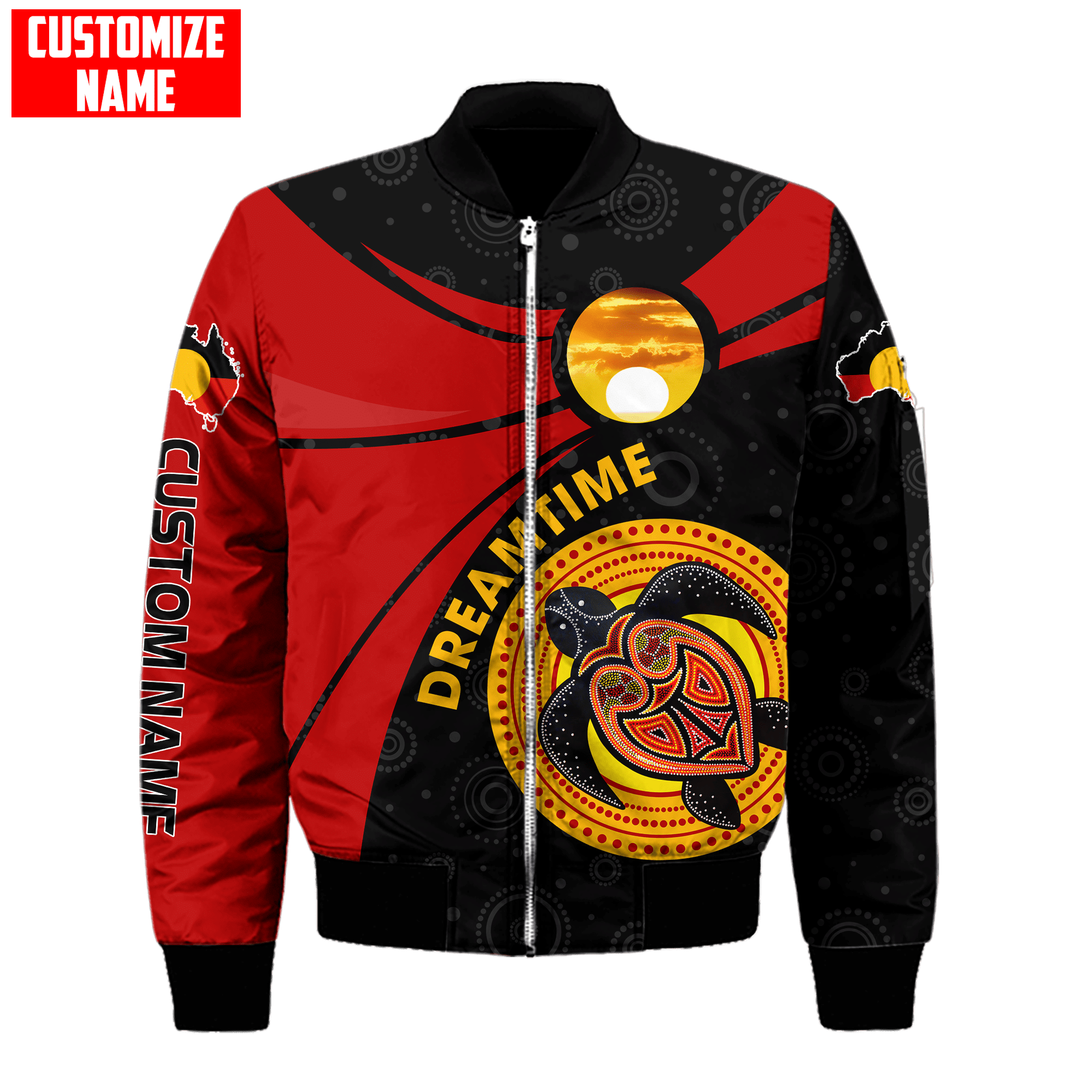 Aboriginal Turtle Dreamtime Red Sun Custom name shirts