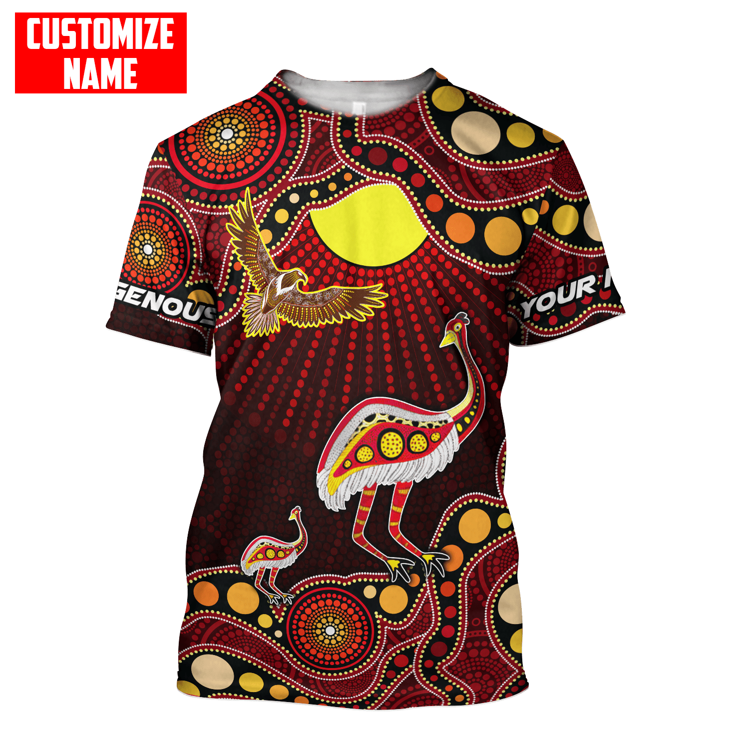 Australian Aboriginal Emu and Eagle Custom name D All over printed shirts