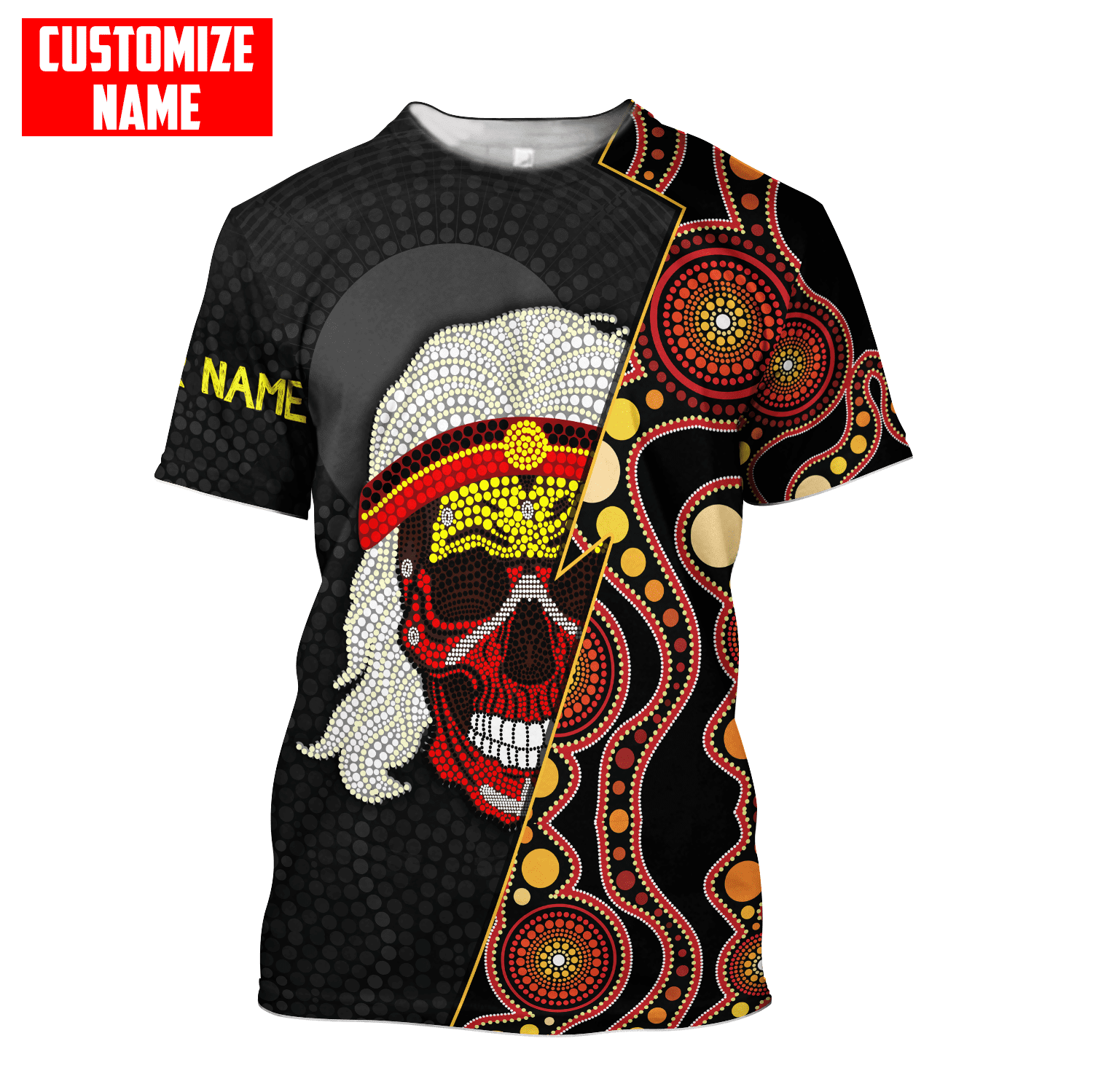 Aboriginal Flag Skull Indigenous Personalized Name Shirts