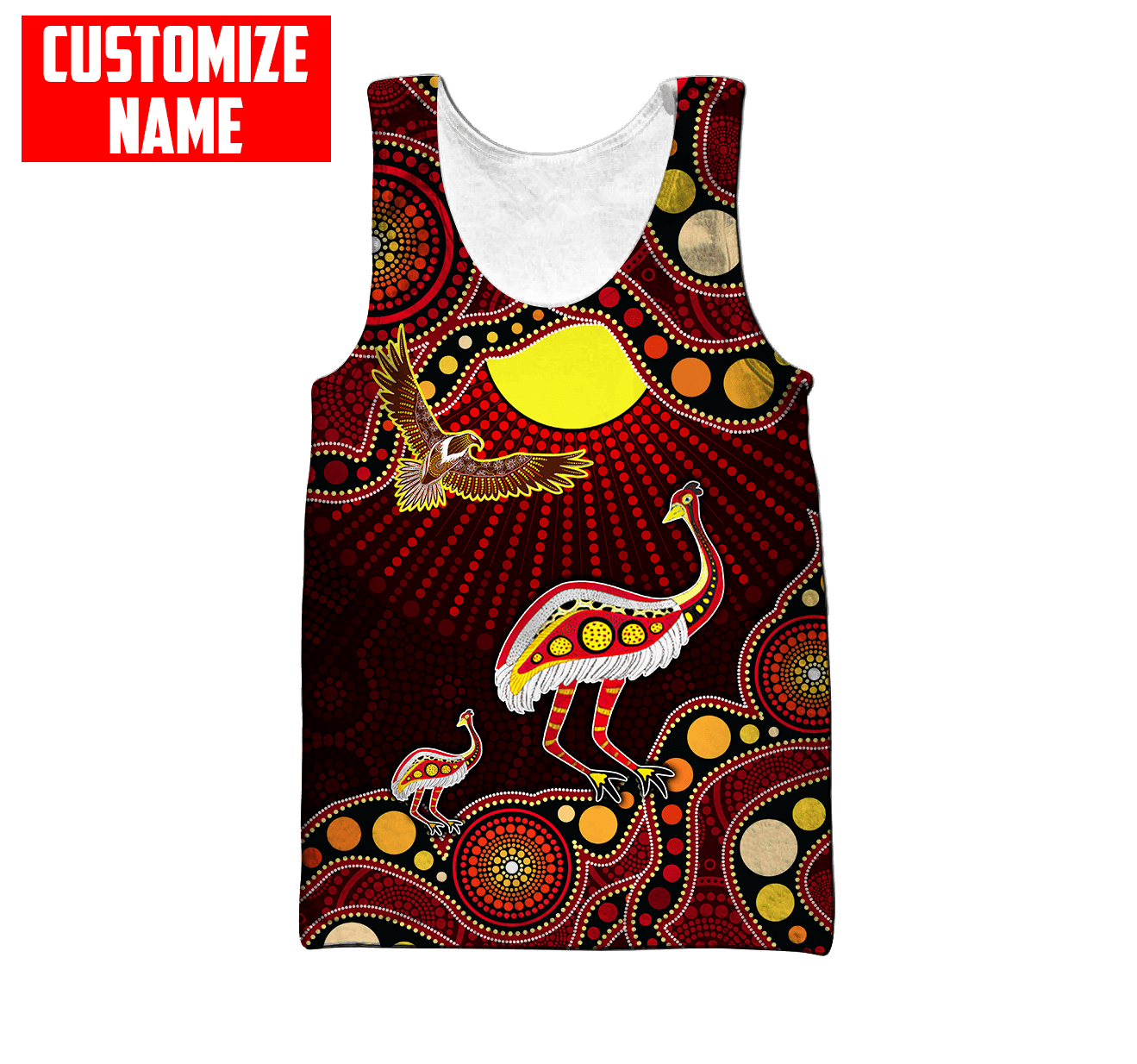 Australian Aboriginal Emu and Eagle Custom name D All over printed shirts