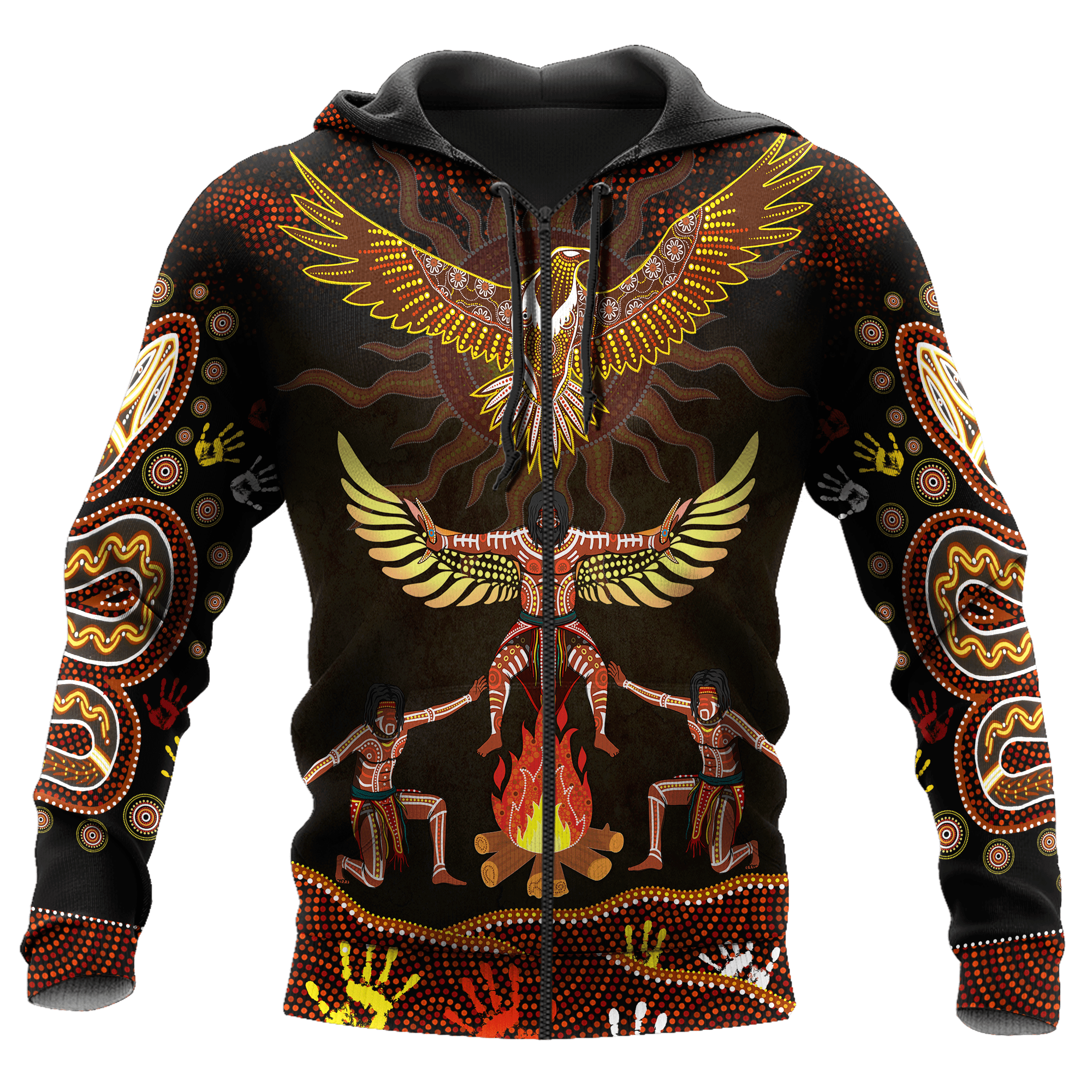 Aboriginal Indigenous Eagle Dancing Under The Sun Printed Shirts