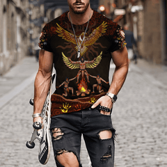 Aboriginal Indigenous Eagle Dancing Under The Sun Printed Shirts