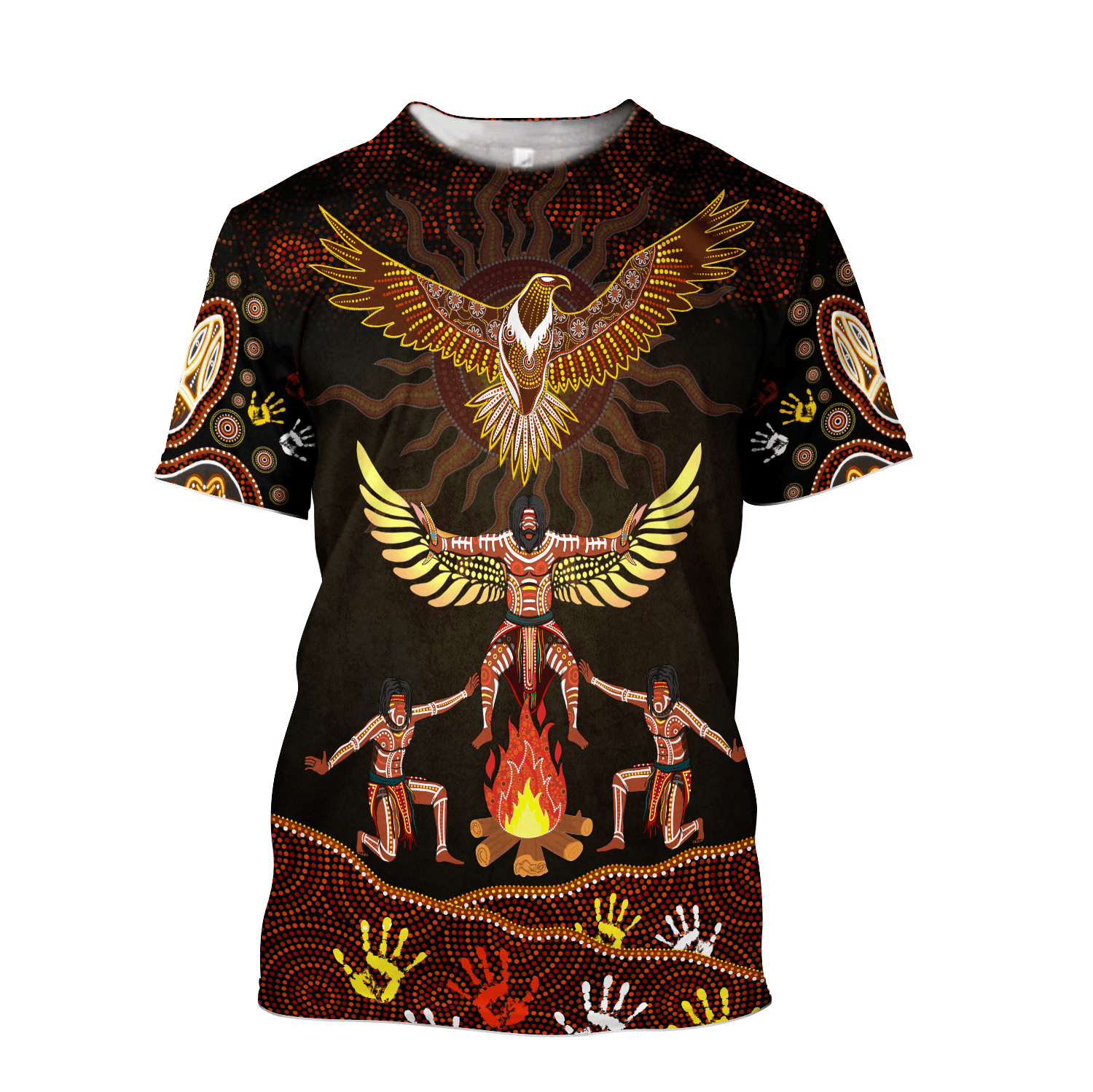 Aboriginal Indigenous Eagle Dancing Under The Sun Printed Shirts