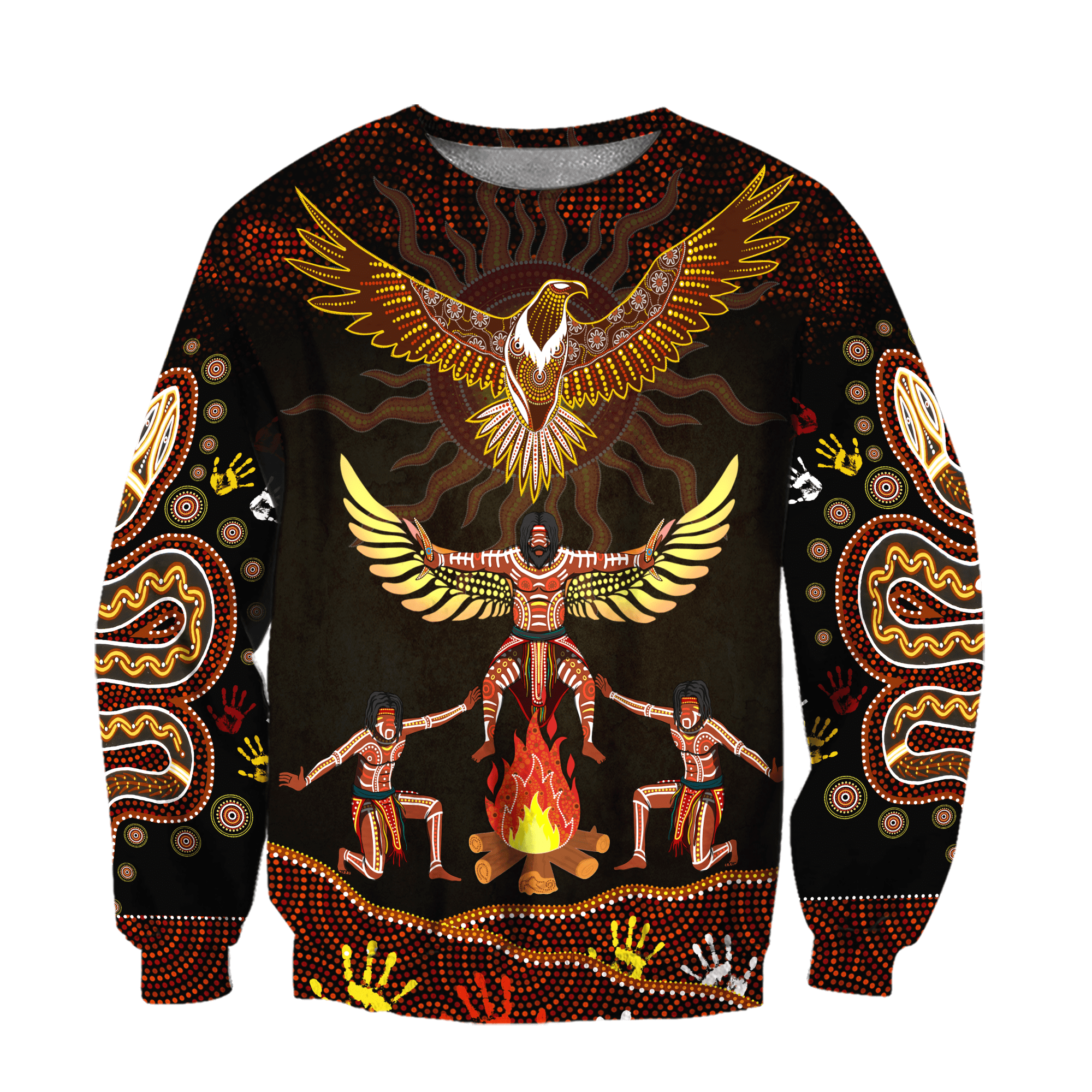 Aboriginal Indigenous Eagle Dancing Under The Sun Printed Shirts