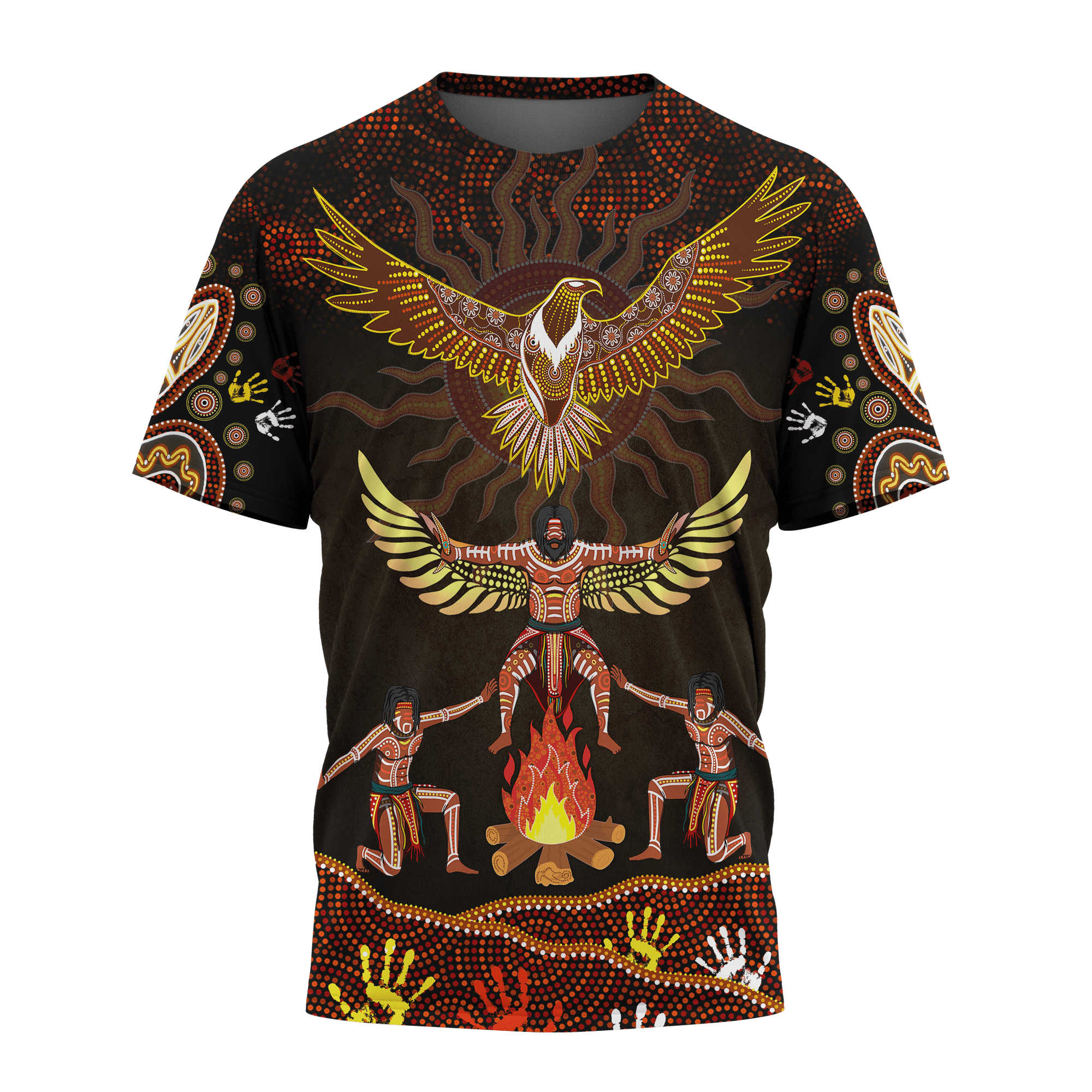 Aboriginal Indigenous Eagle Dancing Under The Sun Printed Shirts