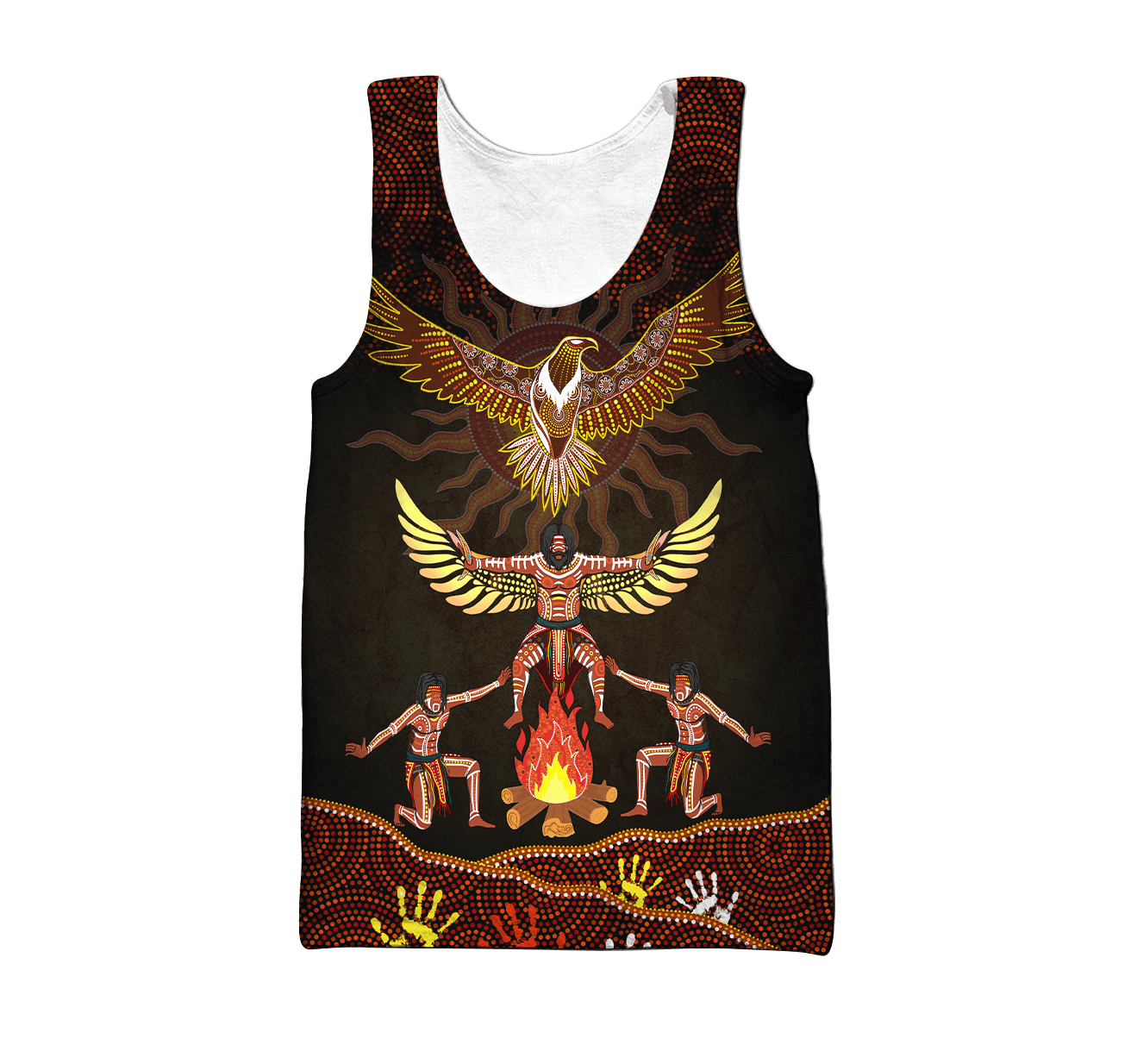 Aboriginal Indigenous Eagle Dancing Under The Sun Printed Shirts