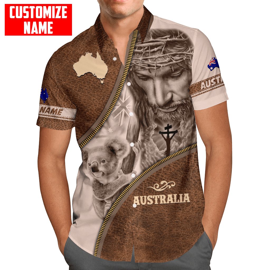 Australia Koala under God Leather Pattern Custom Name