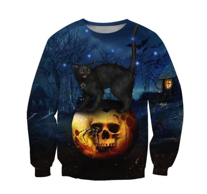 Halloween Skull Black Cat D For Men And Woman AM-LAM