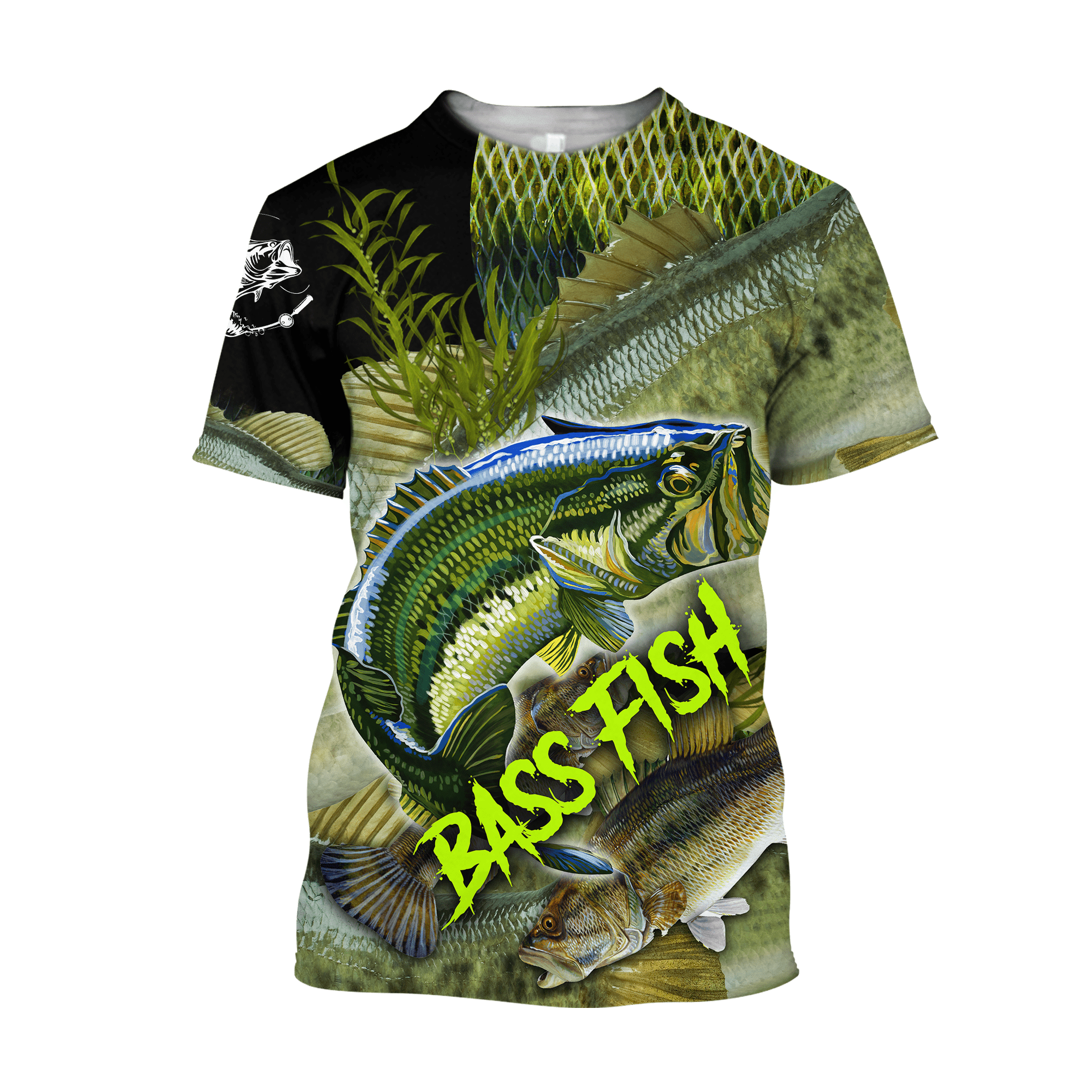 Bass fishing on skin D print fishing shirt for men and women