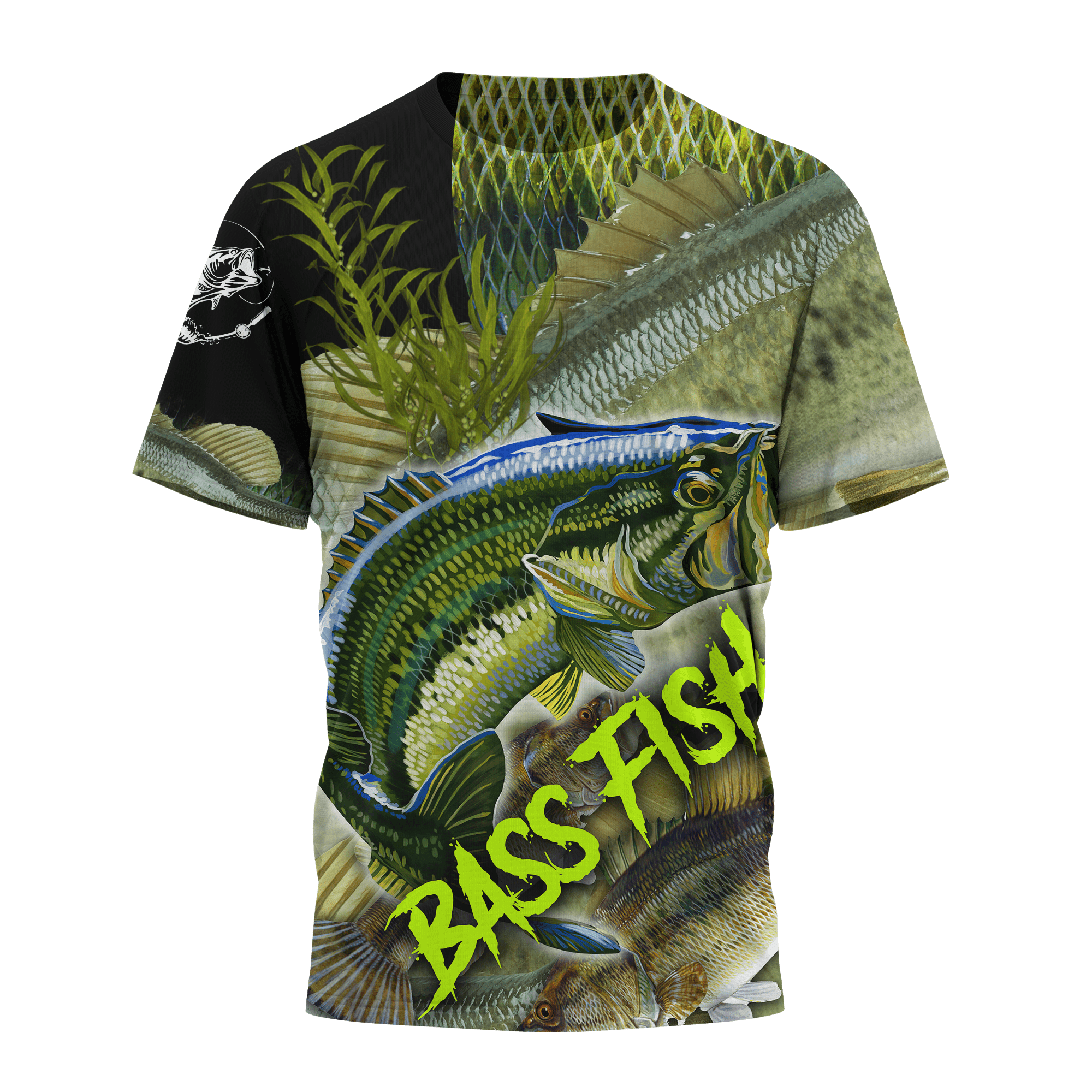 Bass fishing on skin D print fishing shirt for men and women