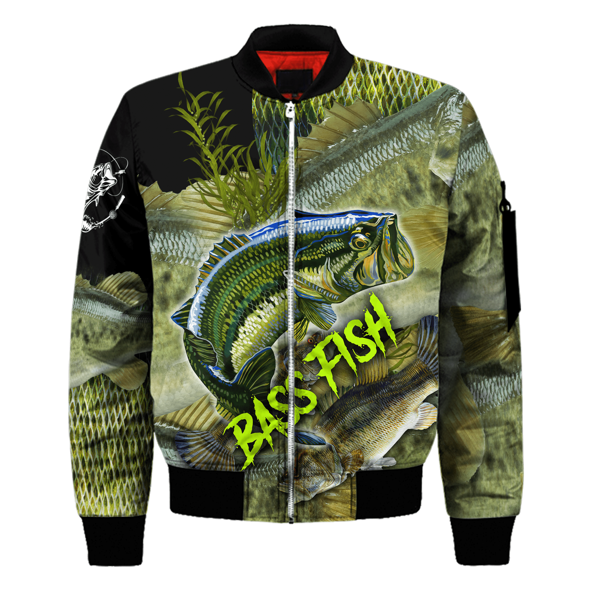 Bass fishing on skin D print fishing shirt for men and women