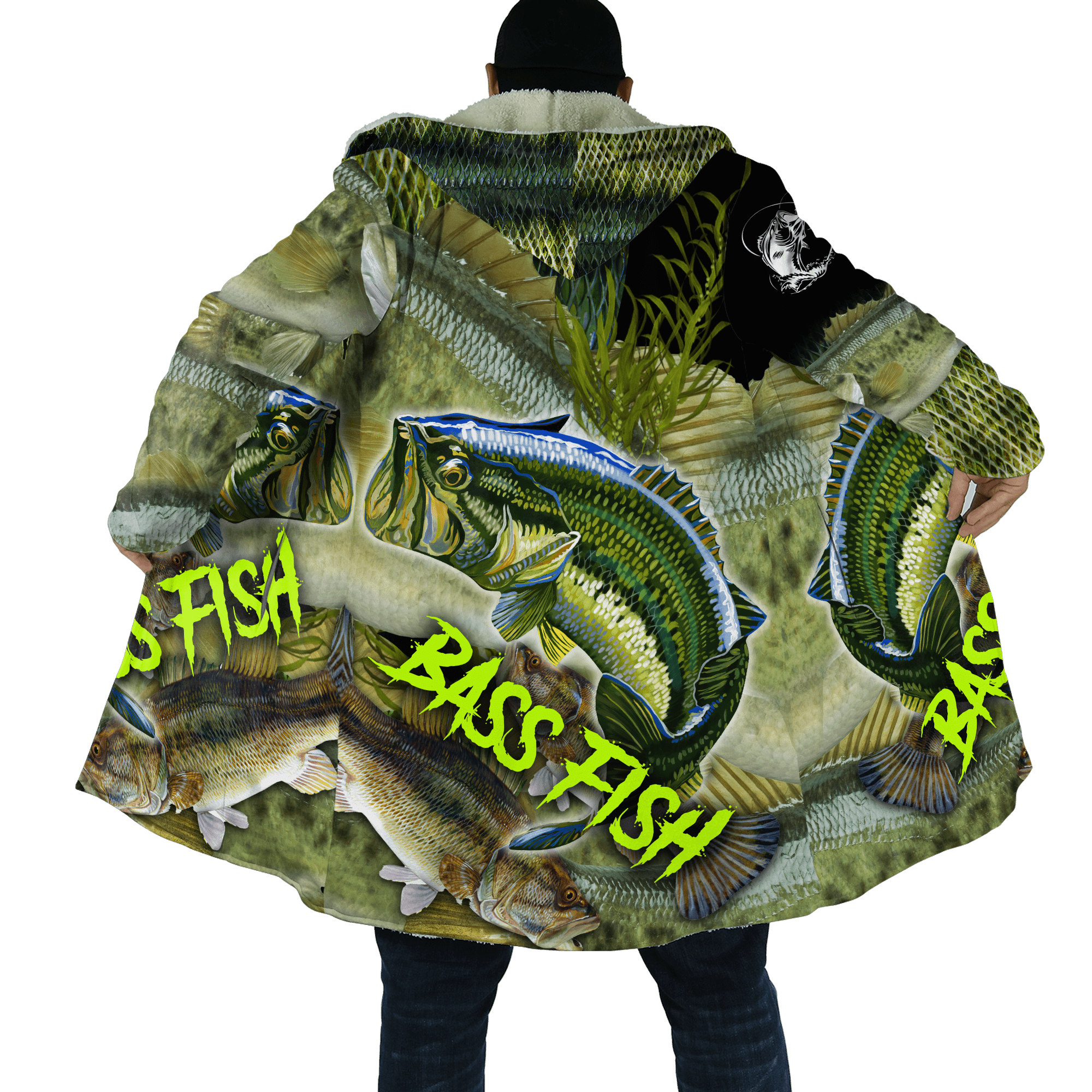 Bass fishing on skin D print fishing shirt for men and women