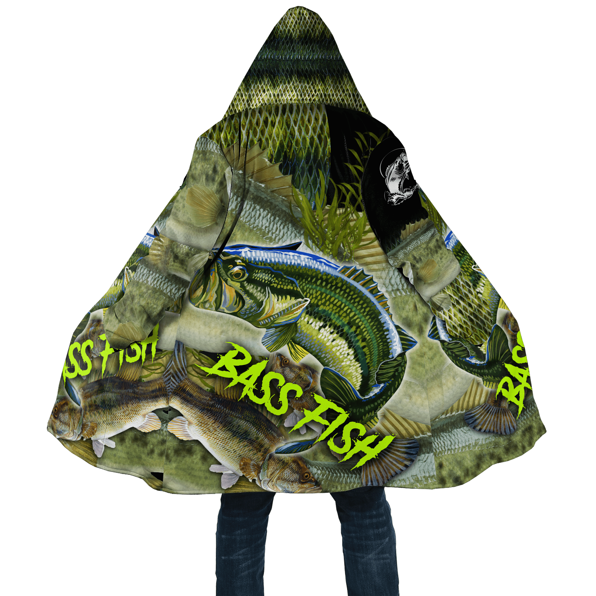 Bass fishing on skin D print fishing shirt for men and women