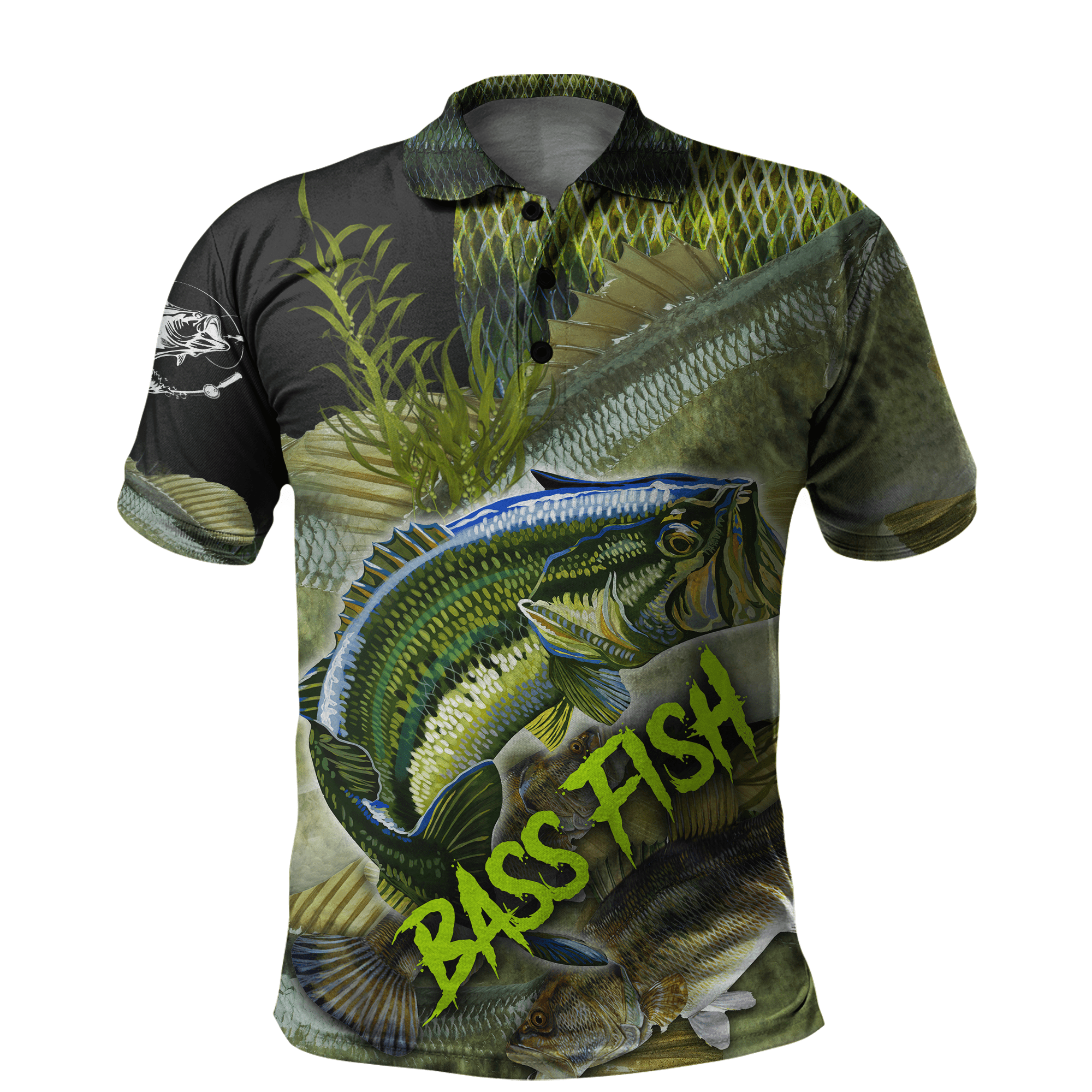 Bass fishing on skin D print fishing shirt for men and women