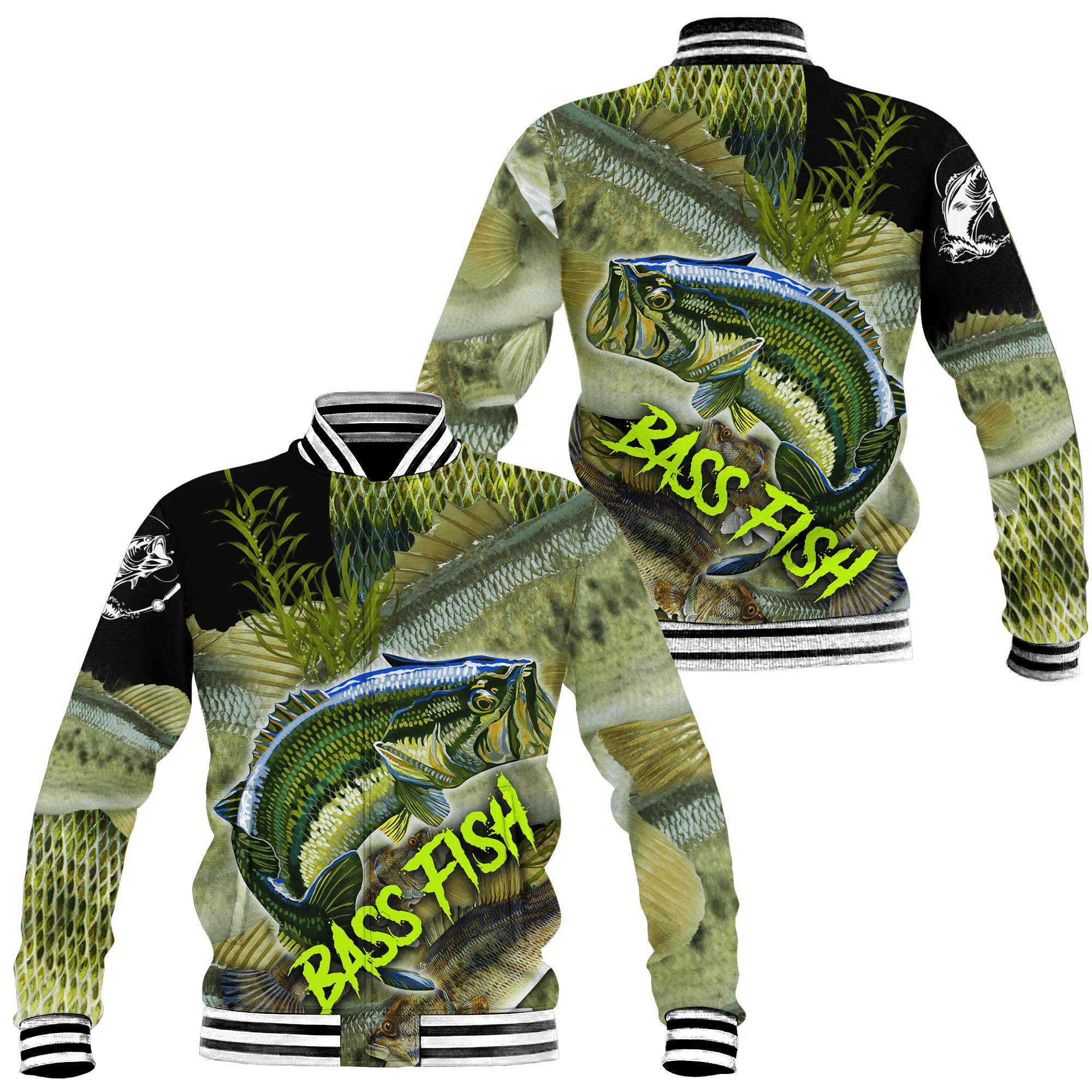 Bass fishing on skin D print fishing shirt for men and women