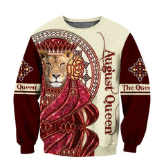 August Lion Queen Poker 3D All Over Printed shirt for Women