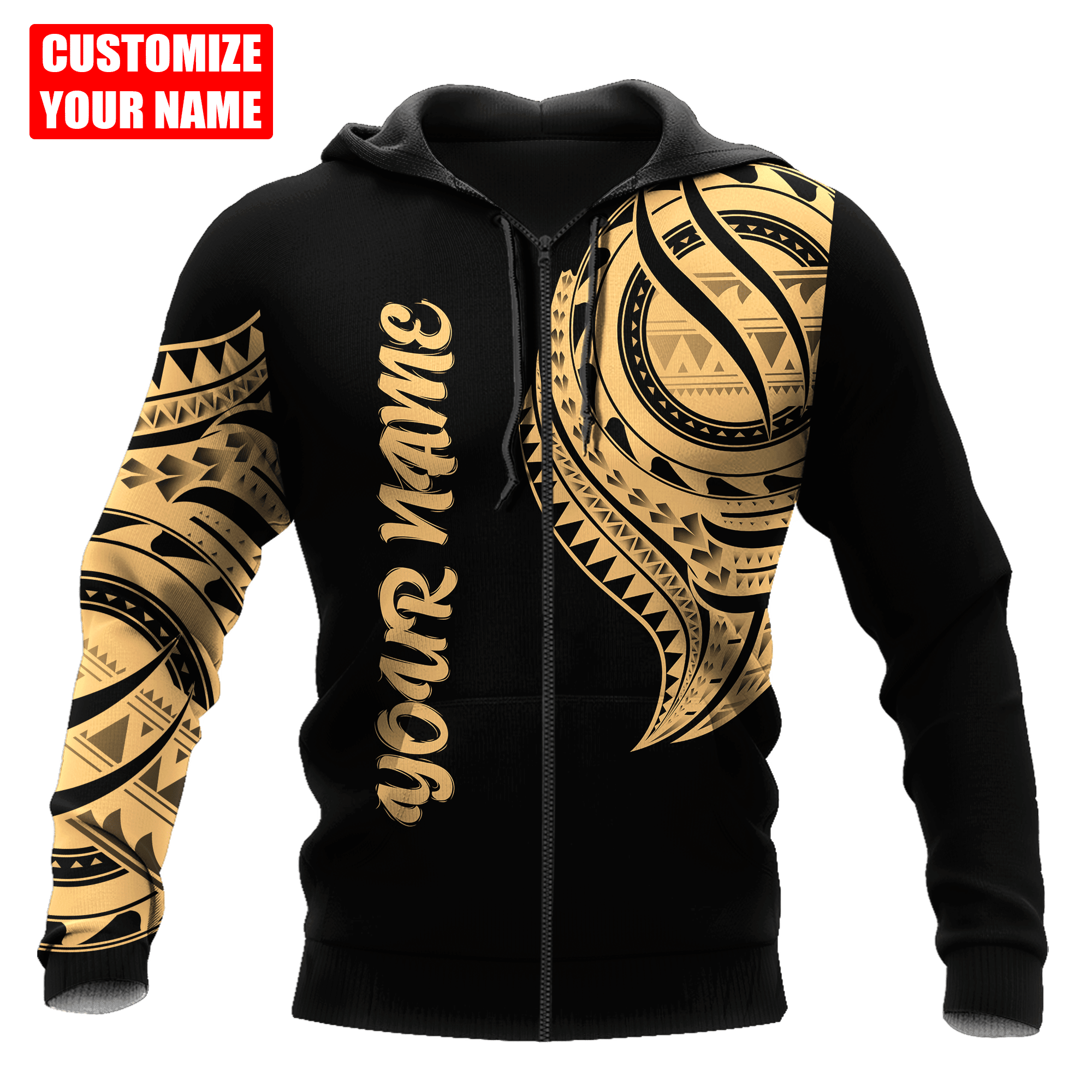 Amazing Polynesian Pattern Unisex Hoodie Personalized Name