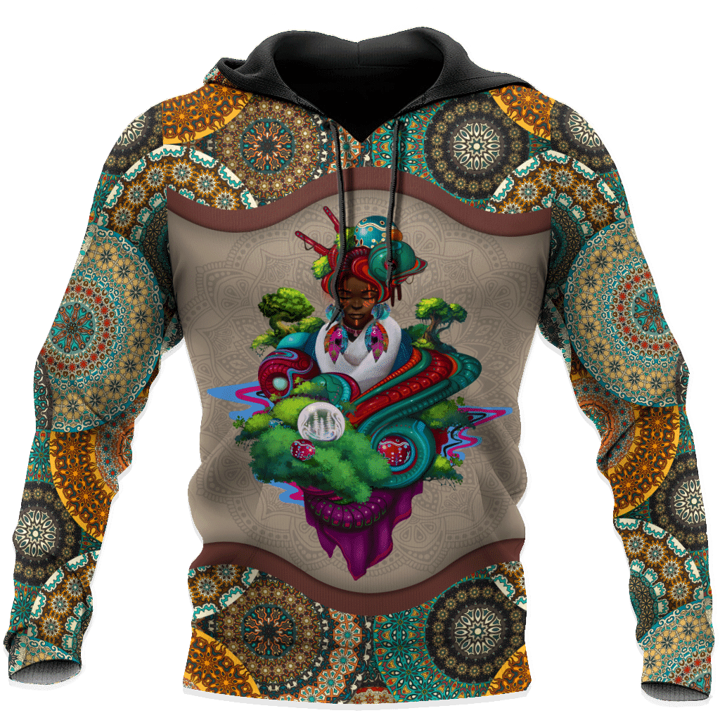 African Girl Pattern Unisex Deluxe Hoodie ML