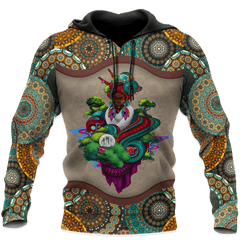 African Girl Pattern Unisex Deluxe Hoodie ML