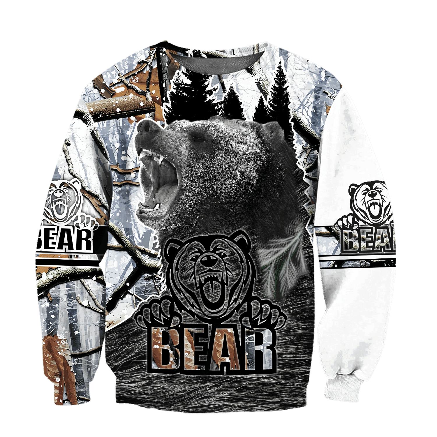 All Over Printed Bear Hoodie MEI-MEI