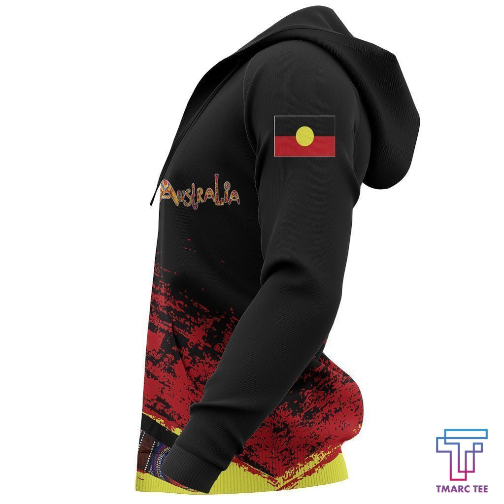 Australia Hoodie Red Black Animals Pattern NNK