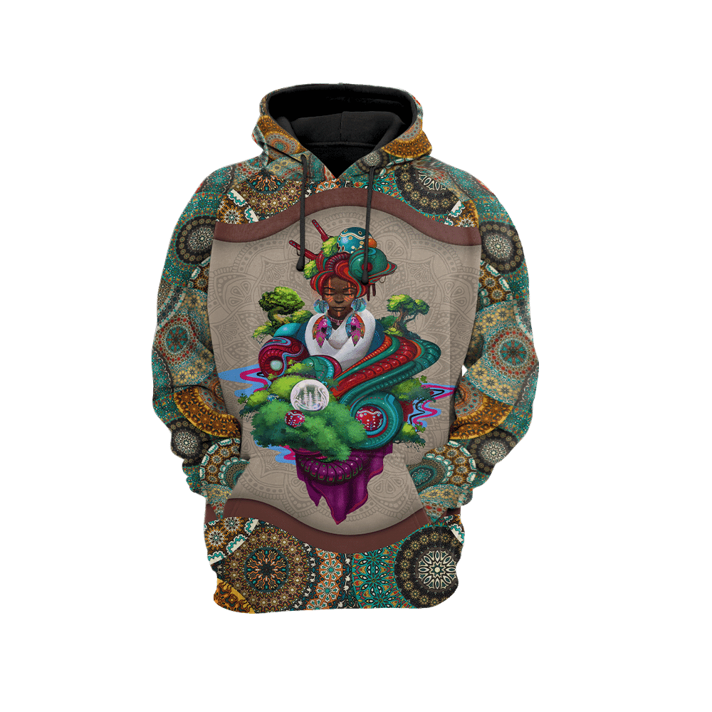 African Girl Pattern Unisex Deluxe Hoodie ML